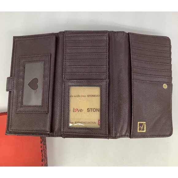 Stone Mountain Bonded Leather Cornell Cognac Brown Wallet With Multiple Cards - Picture 3 of 7